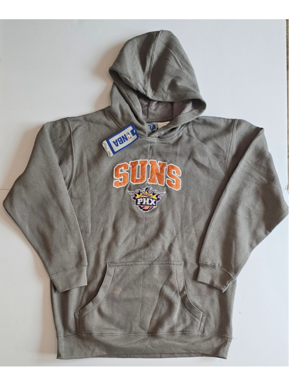 Boys NBA Phoenix Suns Hoodie Sweatshirt Grey Orange Size Youth Large 10/12